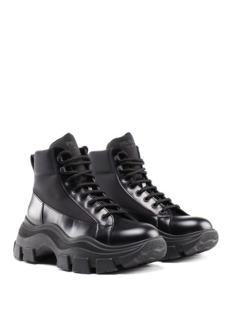 lace-up women prada boots|prada pegasus chunky ankle boots.